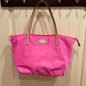 Kate Spade hot pink bag 17” width x 11” height